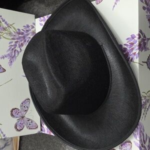 Black Western Cowboy Hat With Adjustable String